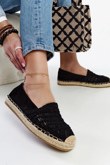 Sorte gennembrudte espadriller fra Gordana