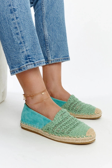 Mintgrüne Espadrilles mit...