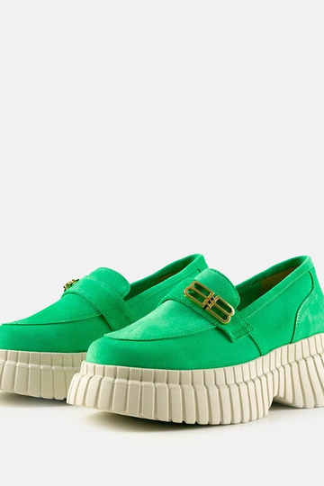 Mocassins en suède verts... 2