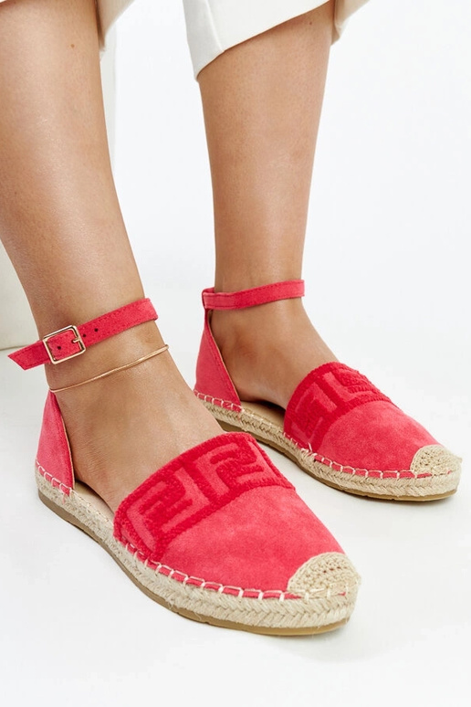 Espadrilles rose foncé avec broderie...