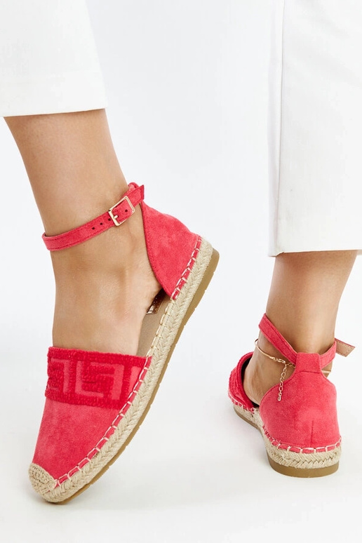 Espadrilles rose foncé avec broderie...