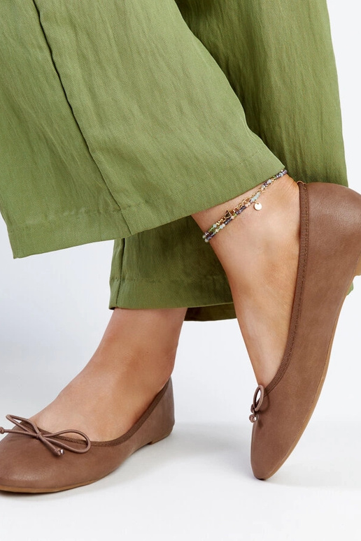 Braune Ballerinas Pavla aus Ökoleder