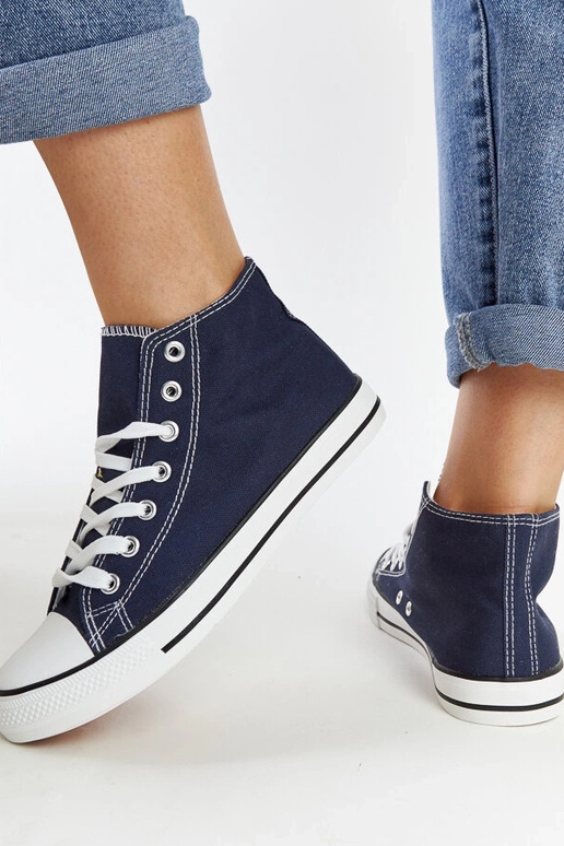 Marineblaue High-Top-Sneakers Eliska