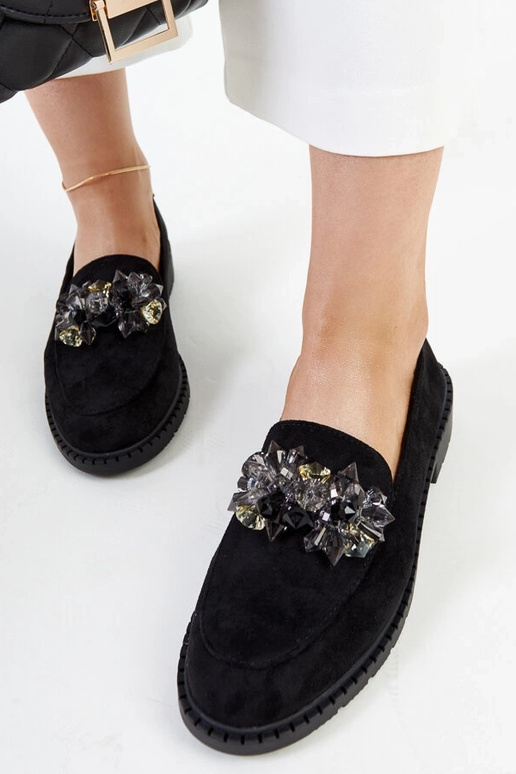 Schwarze Wildleder-Loafer mit... Schwarze Wildleder-Loafer mit...