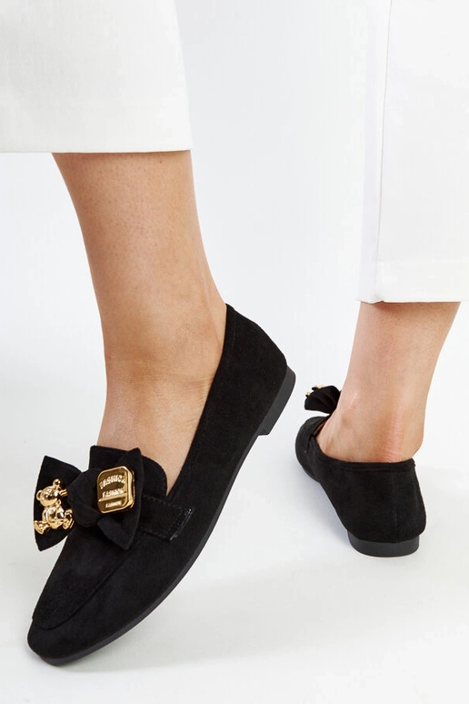 Sorte loafers med dekorativ...