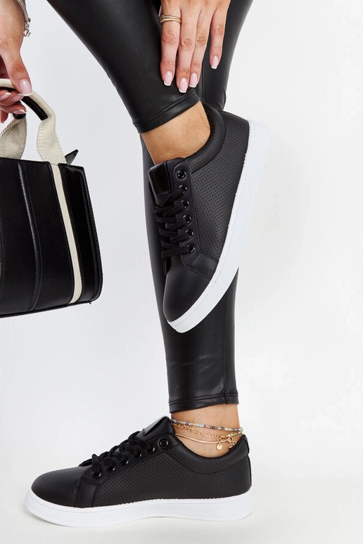 Sorte øko-læder sneakers Semret