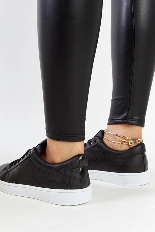 Sorte øko-læder sneakers Semret