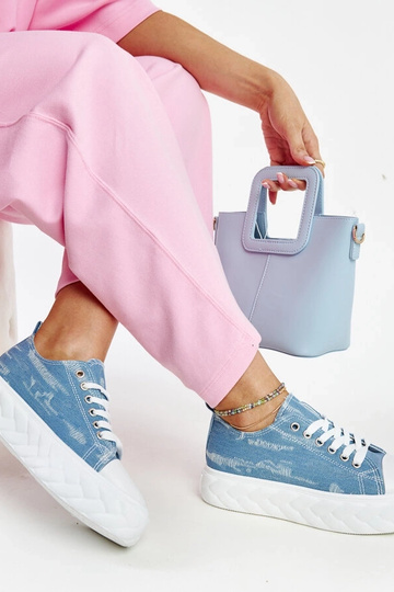 Blaue Sneakers mit hohem... 2