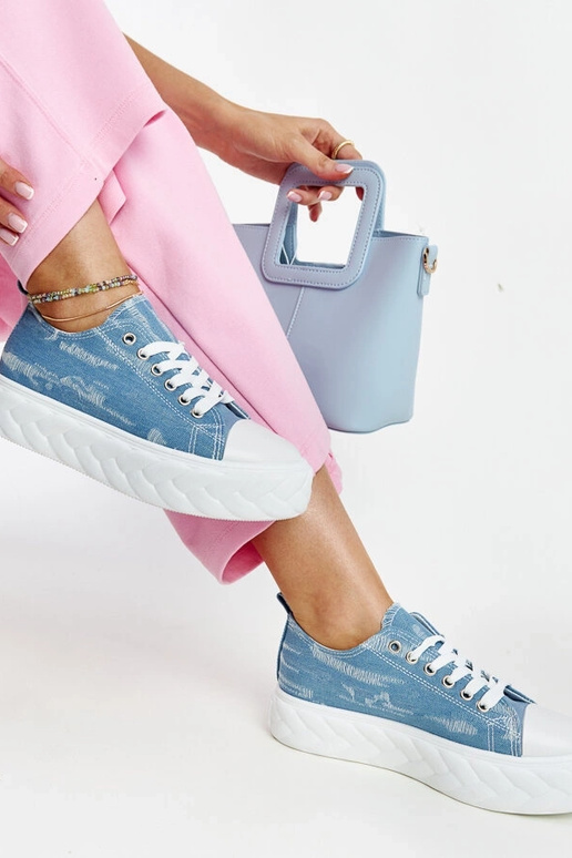 Blå høj platform sneakers Almaz