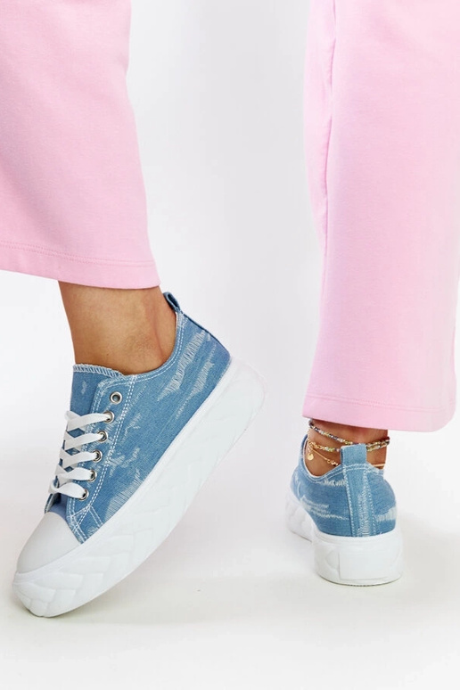 Baskets hautes plateformes bleues Almaz