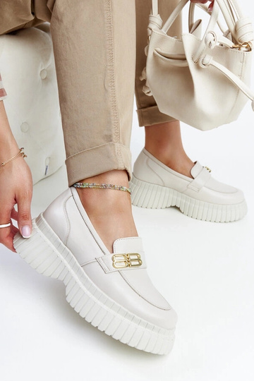 Hellebeige Leder-Schnürschuhe Karino 2