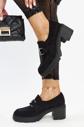 Chaussures semi-formelles noires avec semelle en cuir Vinceza