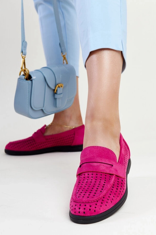 Mocassins en daim rose foncé Vinceza Mocassins en daim rose foncé Vinceza