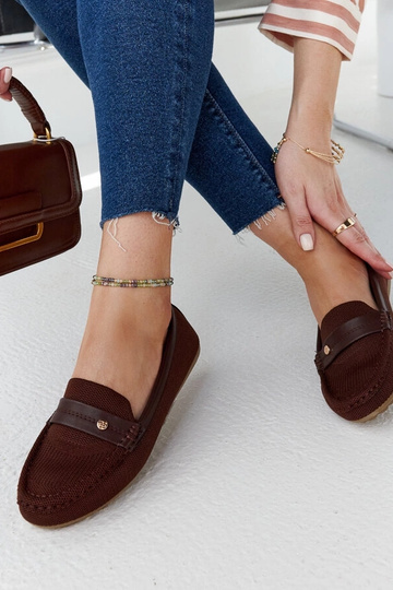 Mocassins en tissu marron... 2