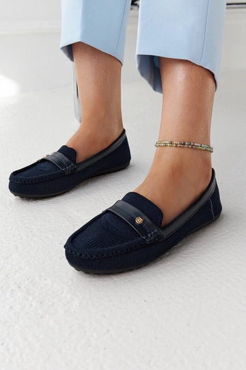 Mocassins en tissu bleu...