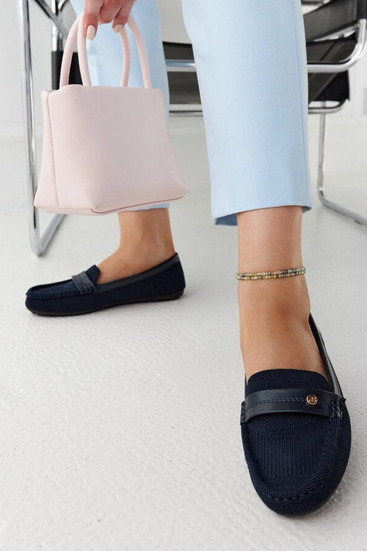 Marineblå stof mokkasiner Fombio Marineblå stof mokkasiner Fombio