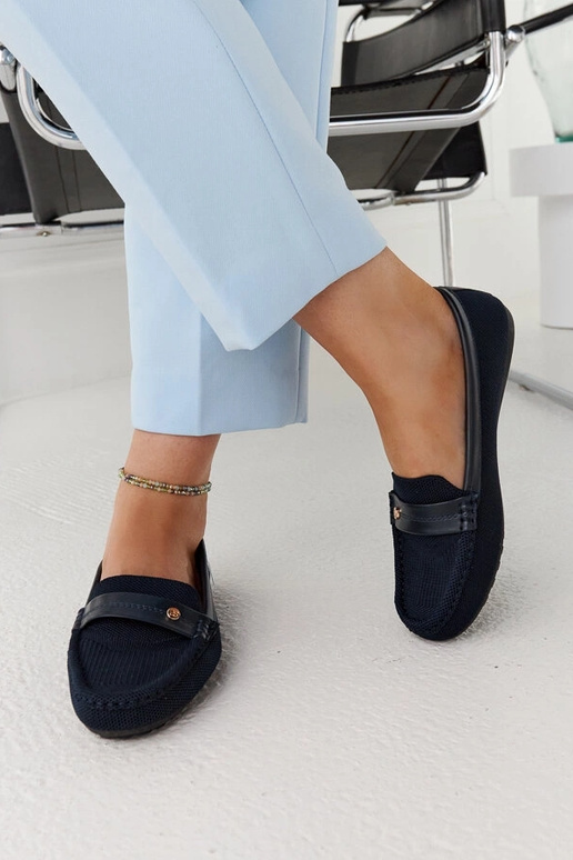 Marineblå stof mokkasiner Fombio Marineblå stof mokkasiner Fombio