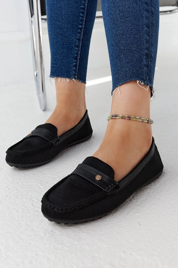 Mocassins en tissu noir Fombio