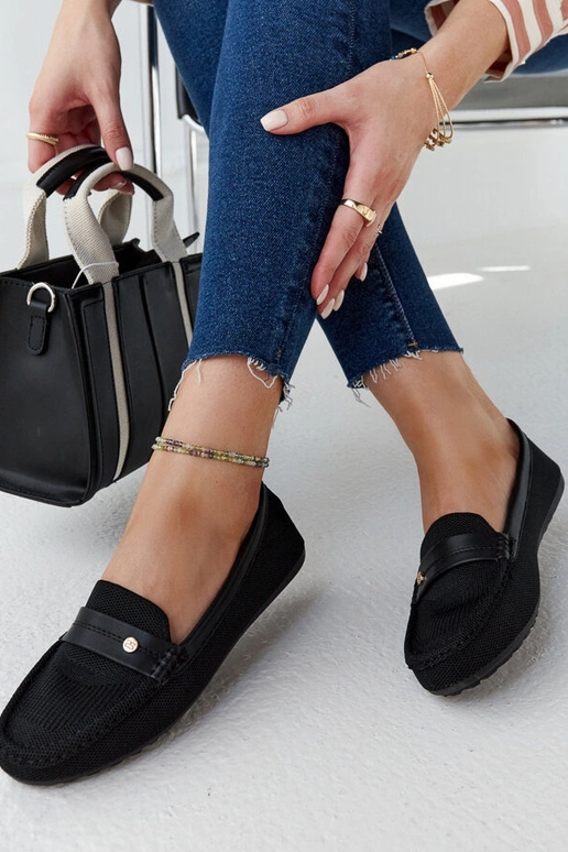 Fombio loafers i sort stof Fombio loafers i sort stof