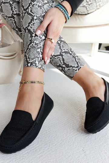 Sorte Fiammetta stof loafers