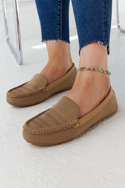 Loafers i beige stof Fiammetta