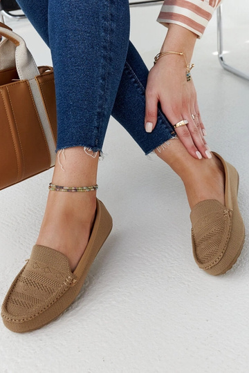 Loafers i beige stof Fiammetta 2