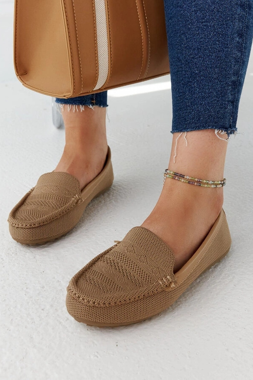 Loafers i beige stof Fiammetta