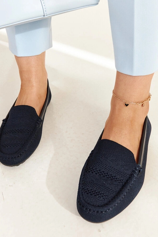 Marineblå stof loafers Fiammetta