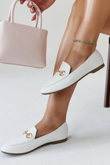Mocassins blancs à boucle Erminia 2