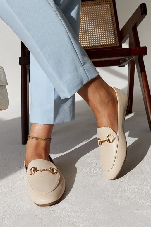 Mocassins beiges à boucle Erminia