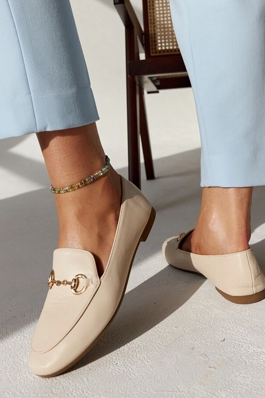 Mocassins beiges à boucle Erminia