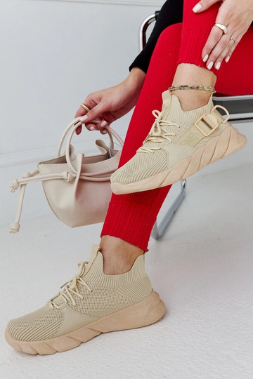 Beige lette sportssneakers...