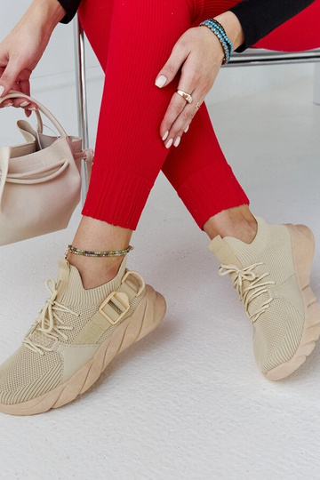 Beige lette sportssneakers... 2