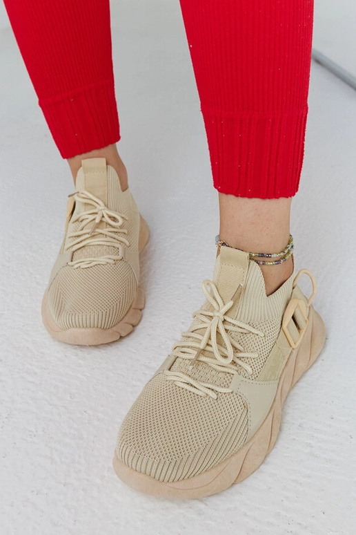 Beige lette sportssneakers Faruz