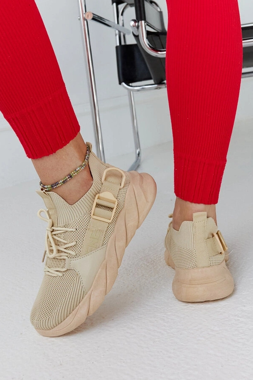 Beige lette sportssneakers Faruz