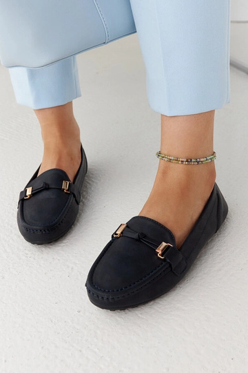 Marineblå Scafati loafers i mat finish 2