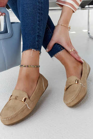 Beige Scafati loafers i mat... 2