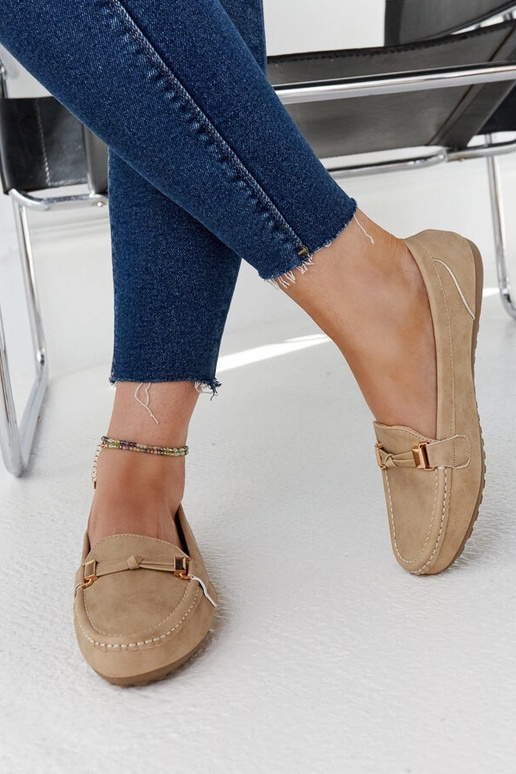 Beige Scafati loafers i mat finish Beige Scafati loafers i mat finish