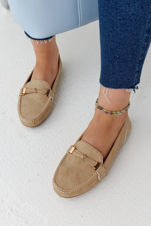 Mocassins Scafati beiges avec... Mocassins Scafati beiges avec...