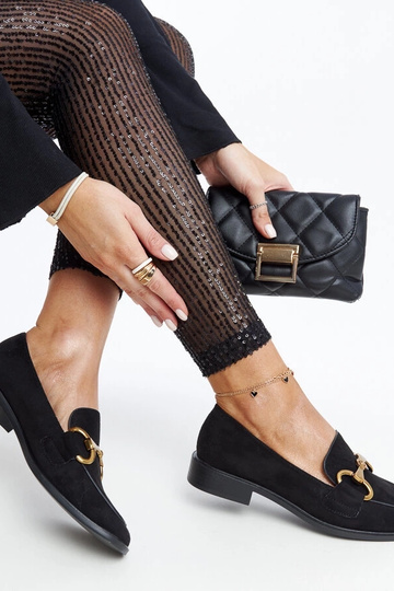 Mocassins noirs avec boucle Gibarti 2