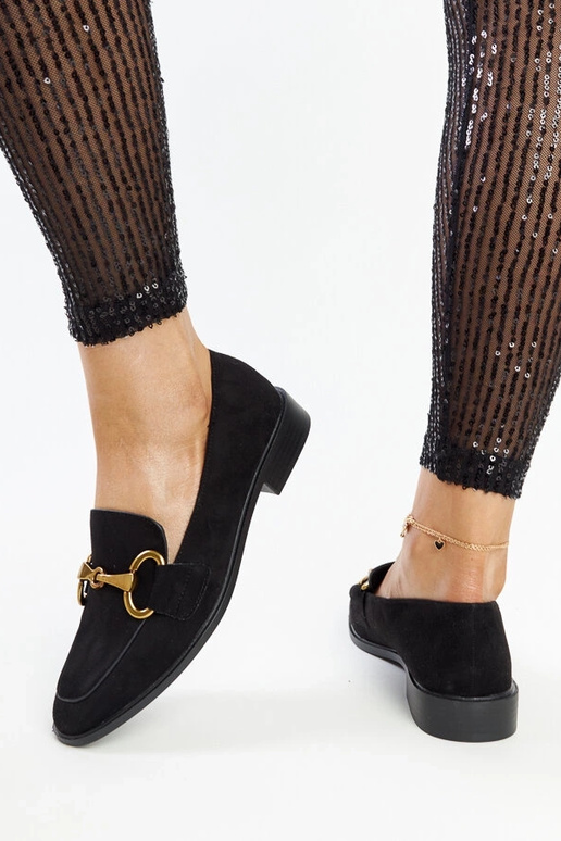 Mocassins noirs avec boucle Gibarti