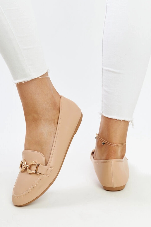 Beige Mokassins mit Schnalle Najla Beige Mokassins mit Schnalle Najla