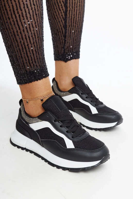 Evelia sort glitter platform sneakers