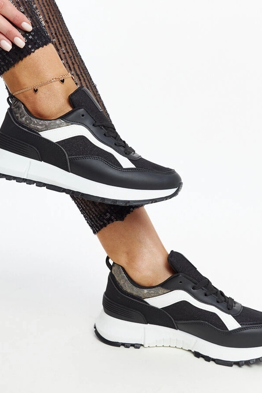 Evelia sort glitter platform sneakers