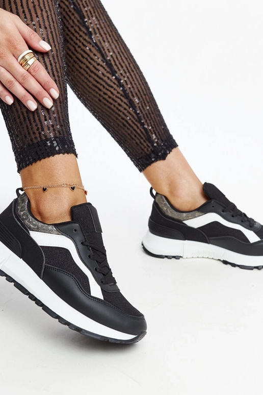 Evelia sort glitter platform sneakers
