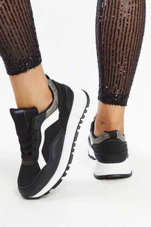 Evelia sort glitter platform sneakers
