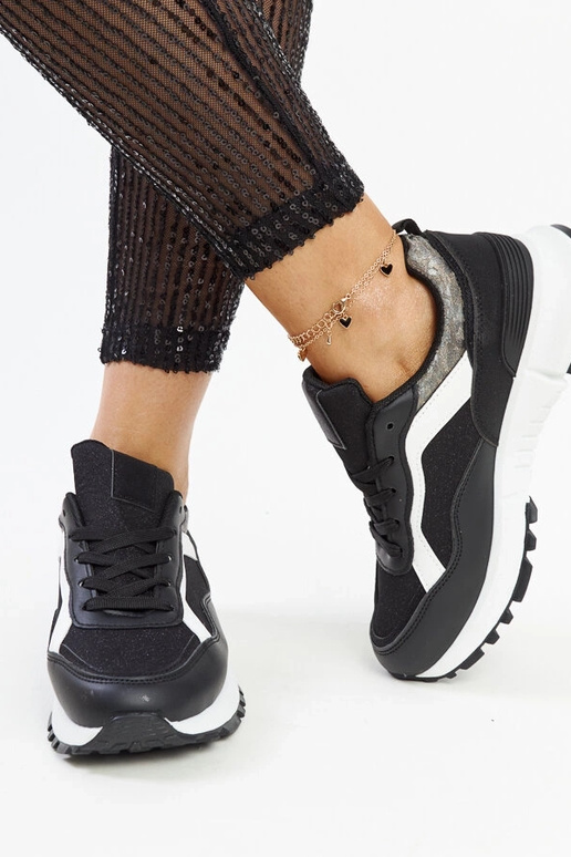 Evelia sort glitter platform sneakers