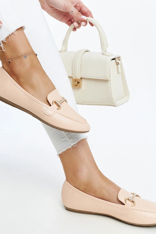 Beige Loafer mit dekorativer Schnalle...