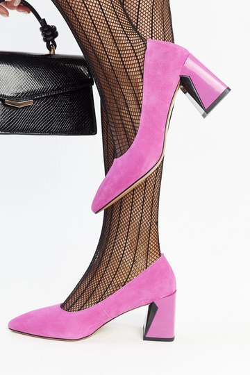 Vinceza Dark Pink Læder Pumps med hæl 2