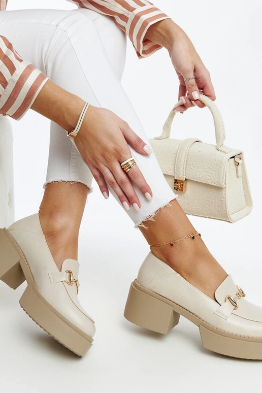 Beige Stöckelschuhe aus Ökoleder Vinceza